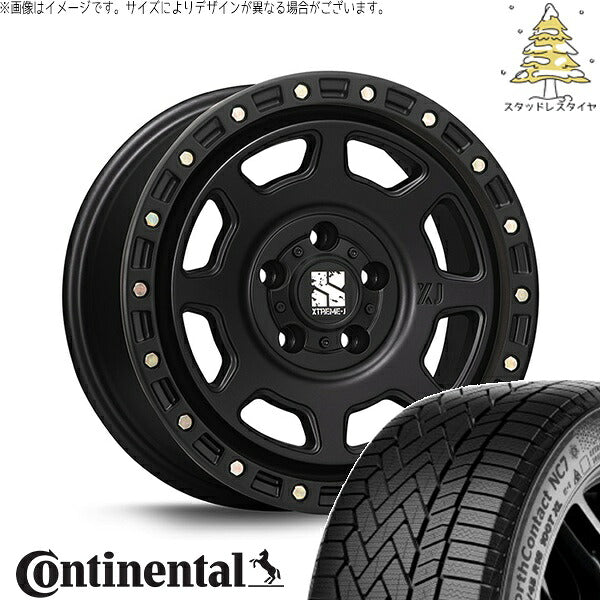 コンチネンタル ノースコンタクト セブン (NorthContact7) 215/65R16 ＋ エクストリームJ XJ07 サテンブラック 16インチ 7.0J +35 5H114.3P スタッドレス・ホイール4本セット。1枚目。