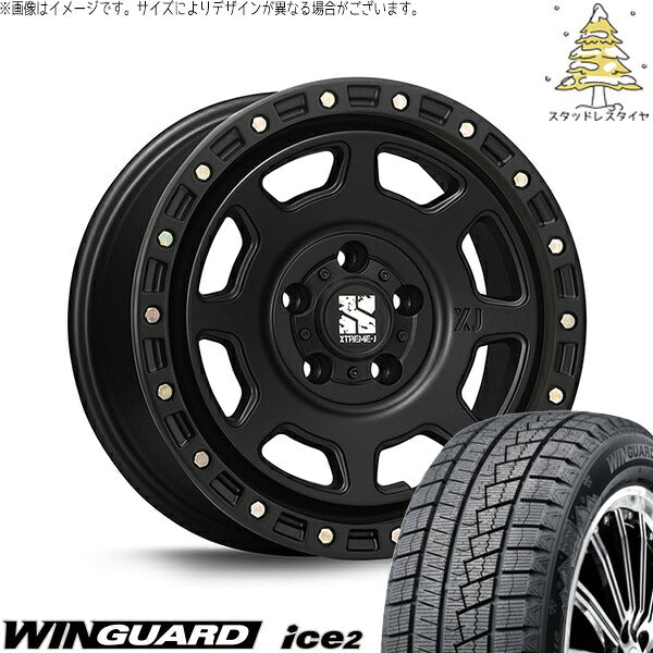 ネクセン ウィンガード アイス2 (WinGUARD ice2) 215/60R16 ＋ エクストリームJ XJ07 サテンブラック 16インチ 7.0J +35 5H114.3P スタッドレス・ホイール4本セット。1枚目。