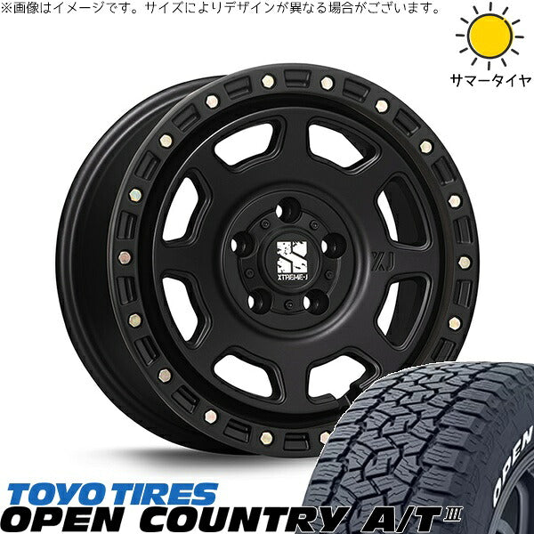 トーヨータイヤ オープンカントリー A/T3 215/70R16 ＋ エクストリームJ XJ07 サテンブラック 16インチ 7J +35 5H114.3P サマー・ホイール4本セット。1枚目。