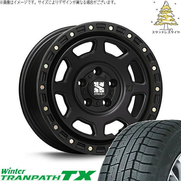 トーヨータイヤ ウィンタートランパス TX (WinterTRANPATH TX) 205/55R16 ＋ エクストリームJ XJ07 サテンブラック 16インチ 7.0J +35 5H114.3P スタッドレス・ホイール4本セット。1枚目。