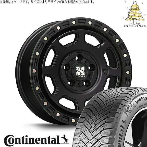 コンチネンタル バイキングコンタクト8 265/70R17 ＋ エクストリームJ XJ07 サテンブラック 17インチ 8J +38 5H127P スタッドレス・ホイール4本セット。1枚目。