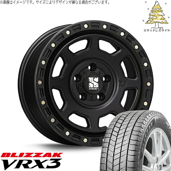 ブリヂストン ブリザック VRX3 205/65R16 ＋ エクストリームJ XJ07 サテンブラック 16インチ 7J +35 5H114.3P スタッドレス・ホイール4本セット。1枚目。