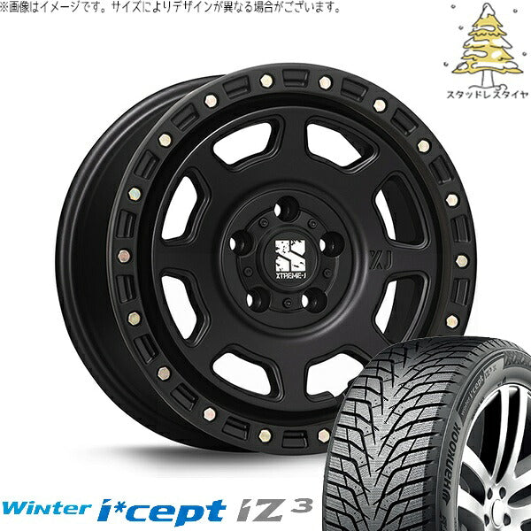 ハンコック ウィンターアイセプト IZ3 W636 215/65R16 ＋ エクストリームJ XJ07 サテンブラック 16インチ 7J +35 5H114.3P スタッドレス・ホイール4本セット。1枚目。