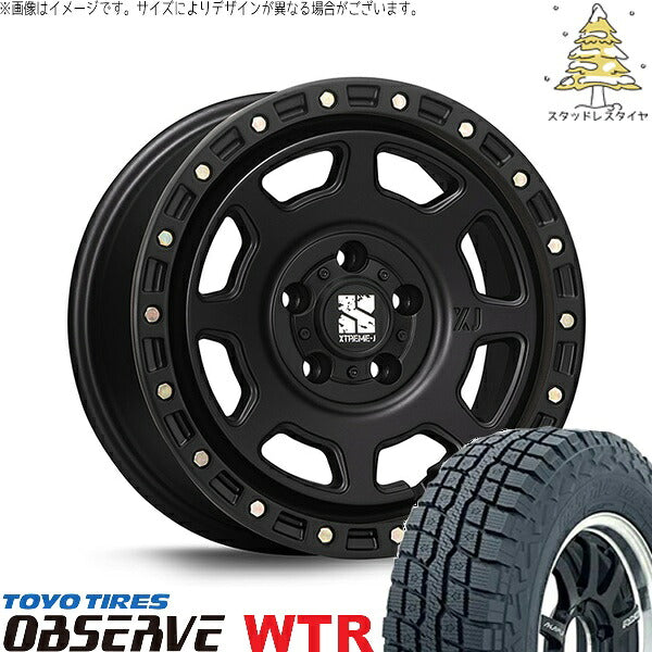 トーヨータイヤ オブザーブ W/T-R 225/70R16 ＋ エクストリームJ XJ07 サテンブラック 16インチ 7J +35 5H114.3P スタッドレス・ホイール4本セット。1枚目。
