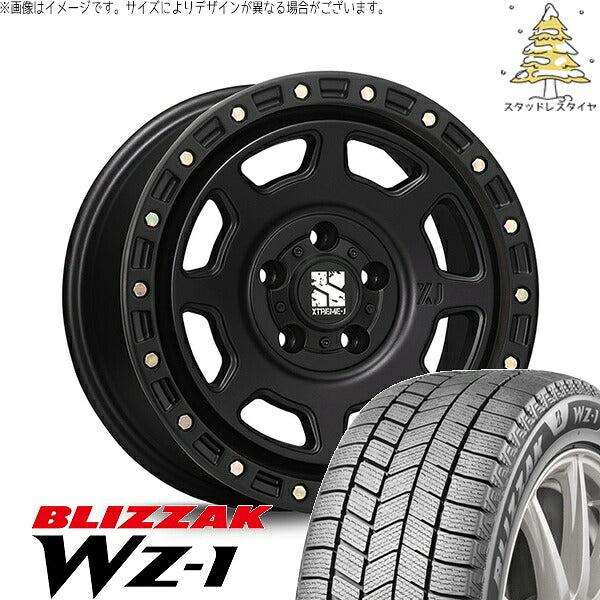 ブリヂストン ブリザック WZ-1 (BLIZZAK WZ-1) 205/55R16 ＋ エクストリームJ XJ07 サテンブラック 16インチ 7.0J +35 5H114.3P スタッドレス・ホイール4本セット。1枚目。