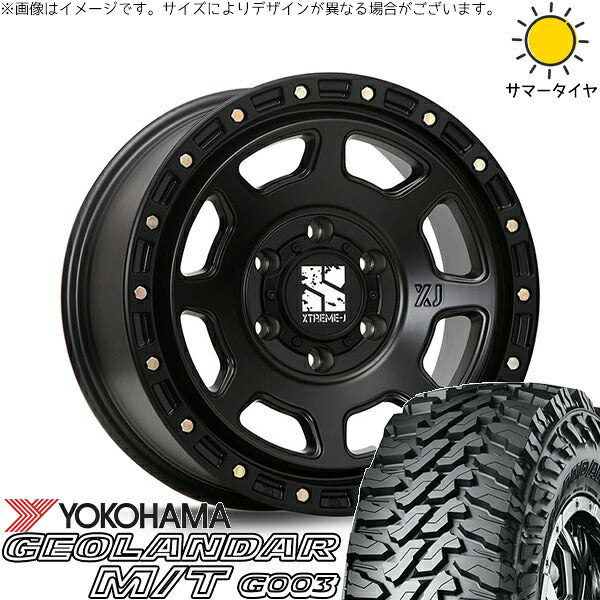 ヨコハマタイヤ ジオランダー M/T G003 215/70R16 ＋ エクストリームJ XJ07 サテンブラック 16インチ 6.5J +38 6H139.7P サマー・ホイール4本セット。1枚目。