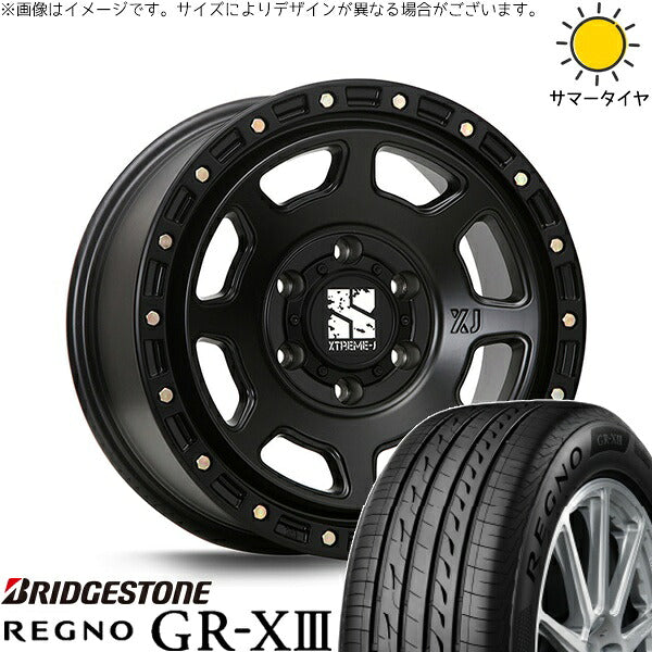 ブリヂストン レグノ GR-X3 RV 215/65R16 ＋ エクストリームJ XJ07 サテンブラック 16インチ 6.5J +38 6H139.7P サマー・ホイール4本セット。1枚目。