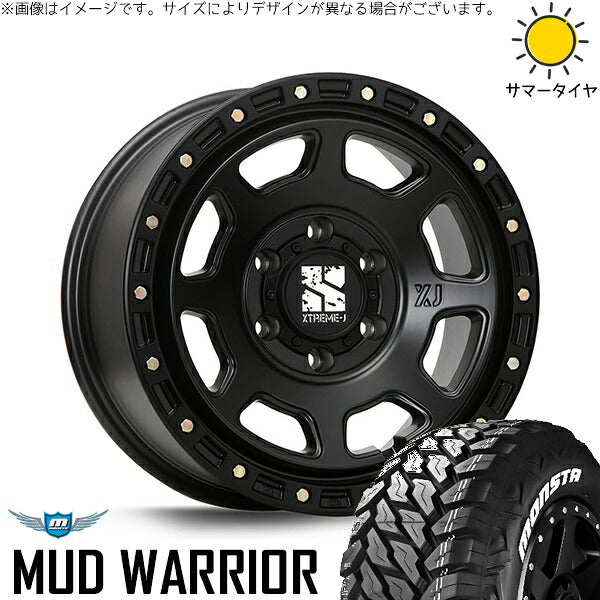 モンスタタイヤ マッドウォーリアー (MUD WARRIOR) 265/70R17 ＋ エクストリームJ XJ07 サテンブラック 17インチ 8J +20 6H139.7P サマー・ホイール4本セット。1枚目。