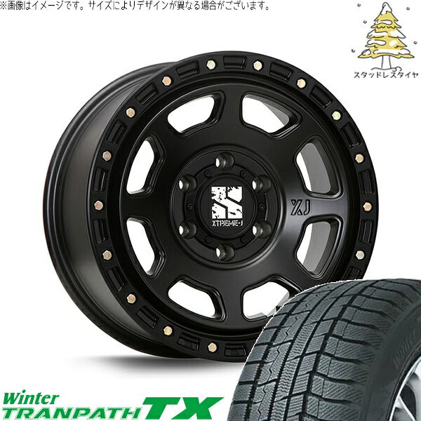 トーヨータイヤ ウィンタートランパス TX (WinterTRANPATH TX) 215/70R16 ＋ エクストリームJ XJ07 サテンブラック 16インチ 6.5J +38 6H139.7P スタッドレス・ホイール4本セット。1枚目。