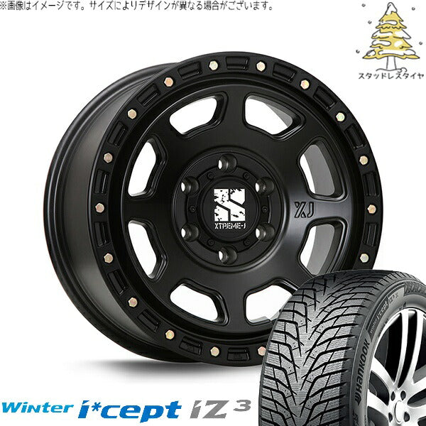 ハンコック ウィンターアイセプト IZ3 W636 215/65R16 ＋ エクストリームJ XJ07 サテンブラック 16インチ 6.5J +38 6H139.7P スタッドレス・ホイール4本セット。1枚目。
