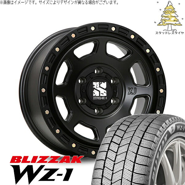 ブリヂストン ブリザック WZ-1 (BLIZZAK WZ-1) 215/70R16 ＋ エクストリームJ XJ07 サテンブラック 16インチ 6.5J +38 6H139.7P スタッドレス・ホイール4本セット。1枚目。