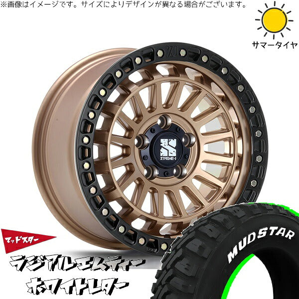 マッドスター ラジアルMT 225/70R16 ＋ XTREME-J XJ08 マットブロンズ/ブラックリム 16インチ 7J +35 5H114.3P サマー・ホイール4本セット。1枚目。