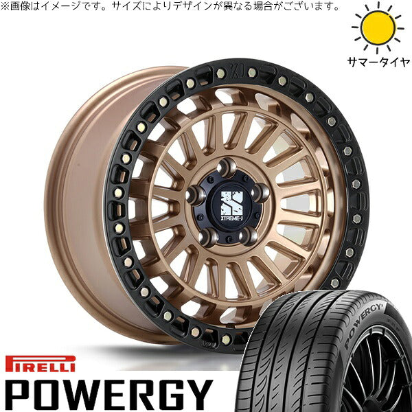 ピレリ パワジー 225/40R18 ＋ XTREME-J XJ08 マットブロンズ/ブラックリム 18インチ 8J +40 5H114.3P サマー・ホイール4本セット。1枚目。