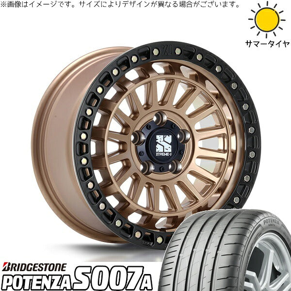 ブリヂストン ポテンザ S007A 225/50R18 ＋ XTREME-J XJ08 マットブロンズ/ブラックリム 18インチ 8J +40 5H114.3P サマー・ホイール4本セット。1枚目。