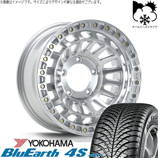 ヨコハマタイヤ ブルーアース4S AW21 215/70R16 ＋ XTREME-J XJ08 グロスマシンド 16インチ 6J -5 5H139.7P オールシーズン・ホイール4本セット。1枚目。