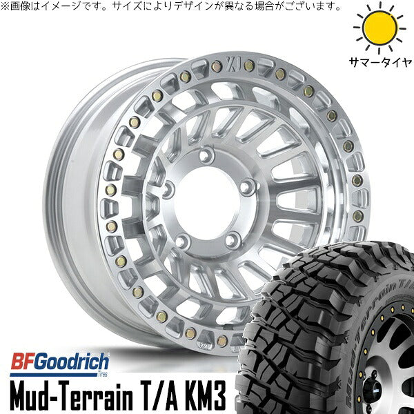 BFグッドリッチ マッドテレーン T/A KM3 225/75R16 ＋ XTREME-J XJ08 グロスマシンド 16インチ 6J -5 5H139.7P サマー・ホイール4本セット。1枚目。