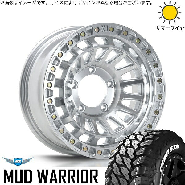モンスタタイヤ マッドウォーリアー (MUD WARRIOR) 215/70R16 ＋ エクストリームJ XJ08 グロスマシンド 16インチ 5.5J +20 5H139.7P サマー・ホイール4本セット。1枚目。