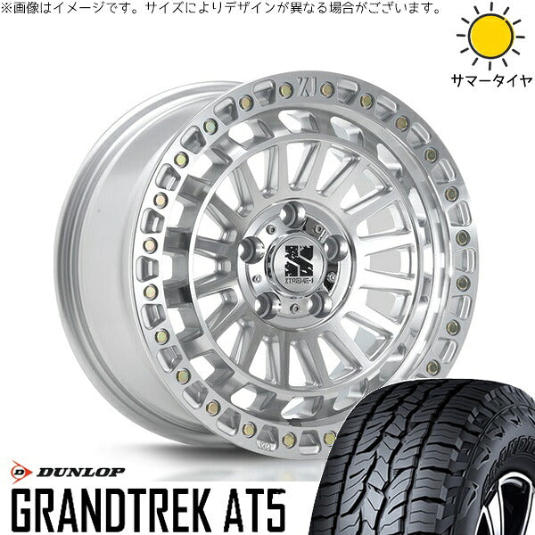 ダンロップ グラントレック AT5 215/70R16 ＋ XTREME-J XJ08 グロスマシンド 16インチ 7J +35 5H114.3P サマー・ホイール4本セット。1枚目。