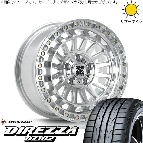 ダンロップ ディレッツァ DZ102 225/50R17 ＋ XTREME-J XJ08 グロスマシンド 17インチ 7.5J +42 5H114.3P サマー・ホイール4本セット。1枚目。