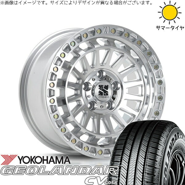 ヨコハマタイヤ ジオランダーCV G058 215/55R17 ＋ XTREME-J XJ08 グロスマシンド 17インチ 7.5J +42 5H114.3P サマー・ホイール4本セット。1枚目。