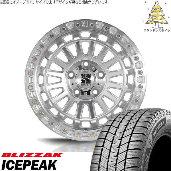 ブリヂストン ブリザック ICEPEAK 175/80R16 ＋ エクストリームJ XJ08 グロスマシンド 16インチ 7J +35 5H114.3P スタッドレス・ホイール4本セット。1枚目。