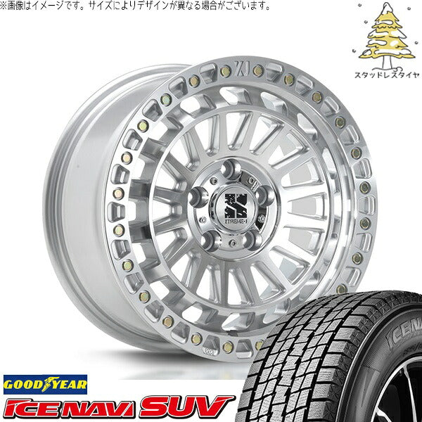 グッドイヤー アイスナビ SUV (ICENAVI SUV) 215/65R16 ＋ エクストリームJ XJ08 グロスマシンド 16インチ 7.0J +35 5H114.3P スタッドレス・ホイール4本セット。1枚目。
