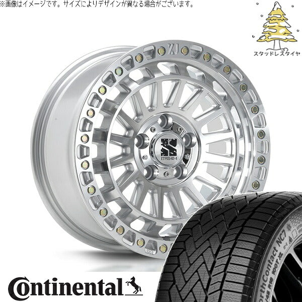 コンチネンタル ノースコンタクト セブン (NorthContact7) 225/55R18 ＋ エクストリームJ XJ08 グロスマシンド 18インチ 8J +40 5H114.3P スタッドレス・ホイール4本セット。1枚目。
