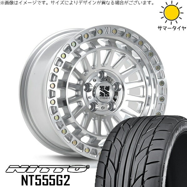 ニットー NT555G2 225/45R17 ＋ XTREME-J XJ08 グロスマシンド 17インチ 7.5J +42 5H114.3P サマー・ホイール4本セット。1枚目。