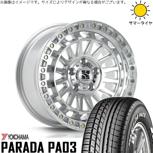ヨコハマタイヤ パラダ PA03 225/50R18 ＋ XTREME-J XJ08 グロスマシンド 18インチ 8J +40 5H114.3P サマー・ホイール4本セット。1枚目。