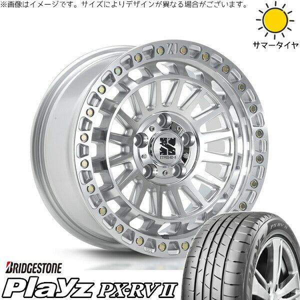 ブリヂストン プレイズ PX-RV2 225/45R18 ＋ XTREME-J XJ08 グロスマシンド 18インチ 8J +40 5H114.3P サマー・ホイール4本セット。1枚目。