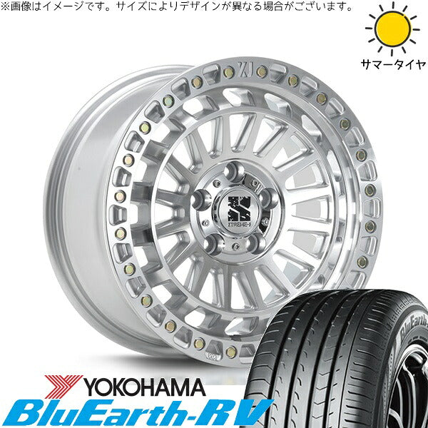 ヨコハマタイヤ ブルーアース RV03 225/50R18 ＋ XTREME-J XJ08 グロスマシンド 18インチ 8J +40 5H114.3P サマー・ホイール4本セット。1枚目。