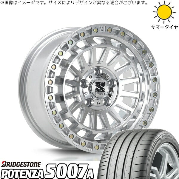 ブリヂストン ポテンザ S007A 225/45R17 ＋ XTREME-J XJ08 グロスマシンド 17インチ 7.5J +42 5H114.3P サマー・ホイール4本セット。1枚目。