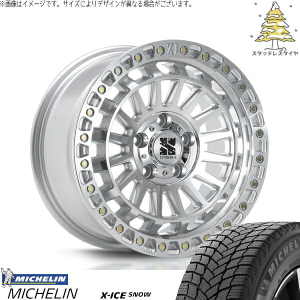ミシュラン エックスアイス スノー 235/60R18 ＋ XTREME-J XJ08 グロスマシンド 18インチ 8J +40 5H114.3P スタッドレス・ホイール4本セット。1枚目。