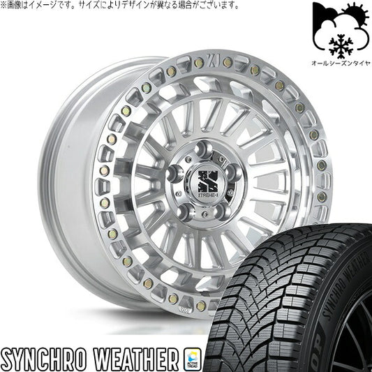 ダンロップ シンクロウェザー 215/65R16 ＋ XTREME-J XJ08 グロスマシンド 16インチ 7J +35 5H114.3P オールシーズン・ホイール4本セット。1枚目。