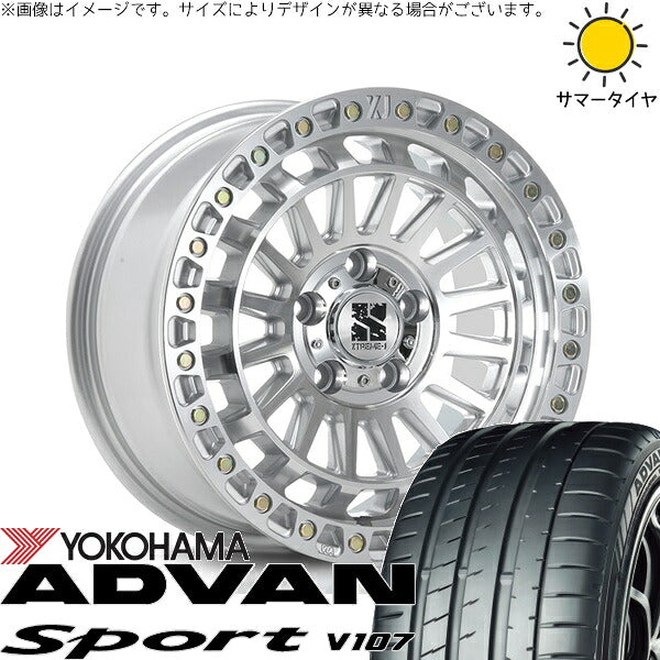 ヨコハマタイヤ アドバンスポーツ V107 225/45R18 ＋ XTREME-J XJ08 グロスマシンド 18インチ 8J +40 5H114.3P サマー・ホイール4本セット。1枚目。