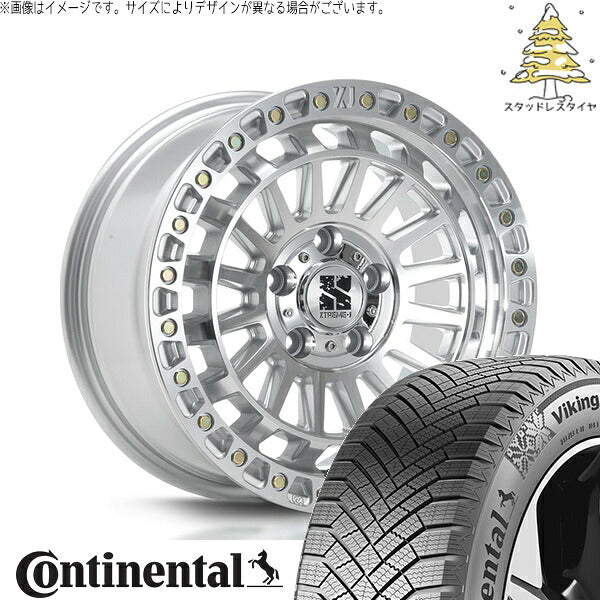 コンチネンタル バイキングコンタクト エイト (VikingContact8) 225/50R18 ＋ エクストリームJ XJ08 グロスマシンド 18インチ 8J +40 5H114.3P スタッドレス・ホイール4本セット。1枚目。
