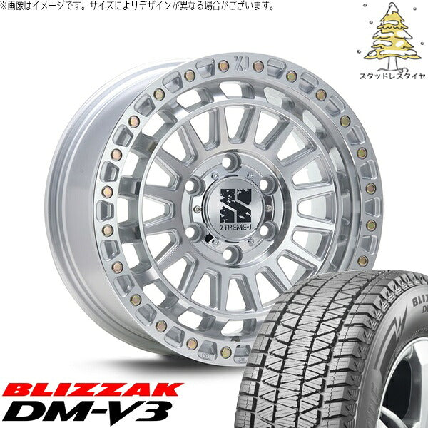 ブリヂストン ブリザック DM-V3 265/70R17 ＋ XTREME-J XJ08 グロスマシンド 17インチ 8J +50 6H139.7P スタッドレス・ホイール4本セット。1枚目。