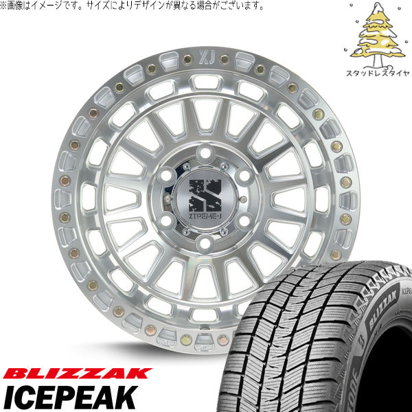 ブリヂストン ブリザック ICEPEAK 265/65R17 ＋ エクストリームJ XJ08 グロスマシンド 17インチ 8J +20 6H139.7P スタッドレス・ホイール4本セット。1枚目。