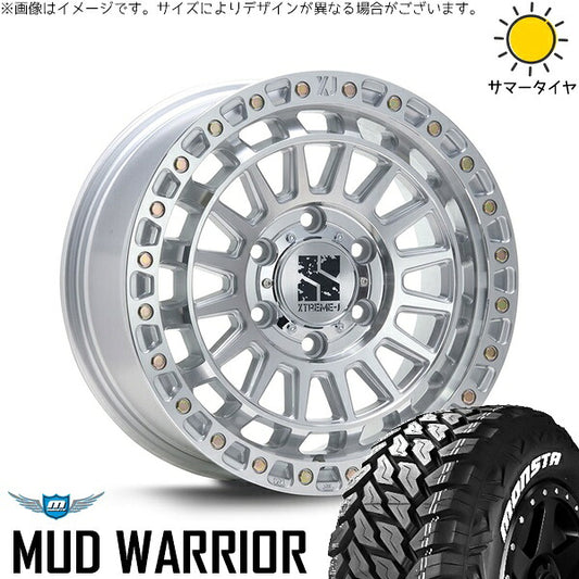 モンスタタイヤ マッドウォーリアー (MUD WARRIOR) 265/70R17 ＋ エクストリームJ XJ08 グロスマシンド 17インチ 8J +20 6H139.7P サマー・ホイール4本セット。1枚目。