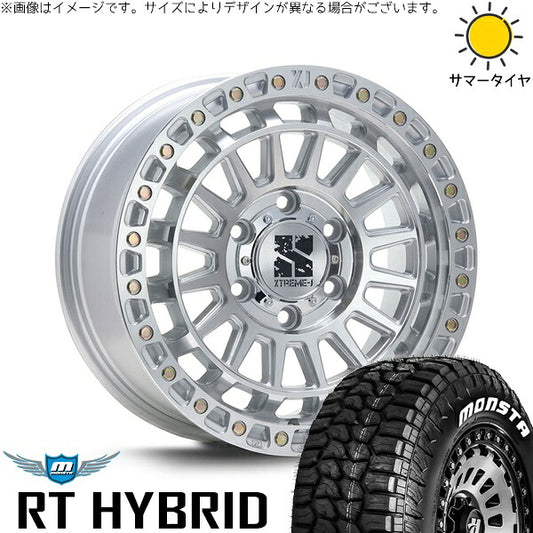 モンスタタイヤ RTハイブリッド (RT HYBRID) 265/65R17 ＋ エクストリームJ XJ08 グロスマシンド 17インチ 8J +20 6H139.7P サマー・ホイール4本セット。1枚目。