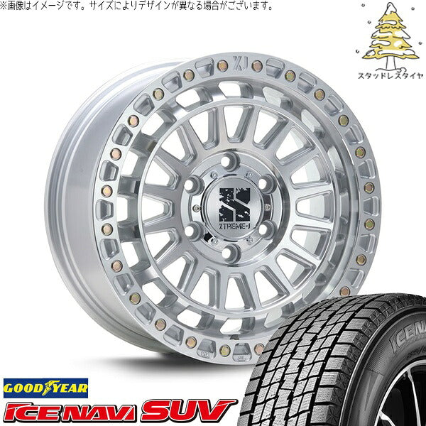 グッドイヤー アイスナビ SUV (ICENAVI SUV) 265/70R17 ＋ エクストリームJ XJ08 グロスマシンド 17インチ 8J +50 6H139.7P スタッドレス・ホイール4本セット。1枚目。
