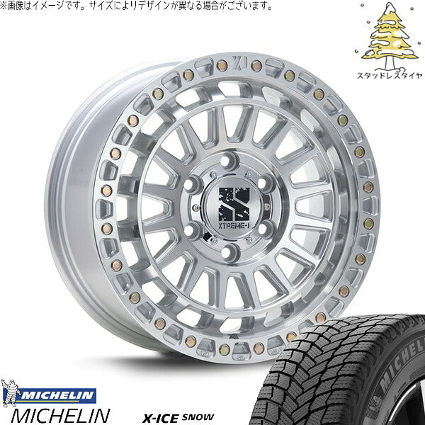 ミシュラン エックスアイス スノー 265/70R17 ＋ XTREME-J XJ08 グロスマシンド 17インチ 8J +20 6H139.7P スタッドレス・ホイール4本セット。1枚目。