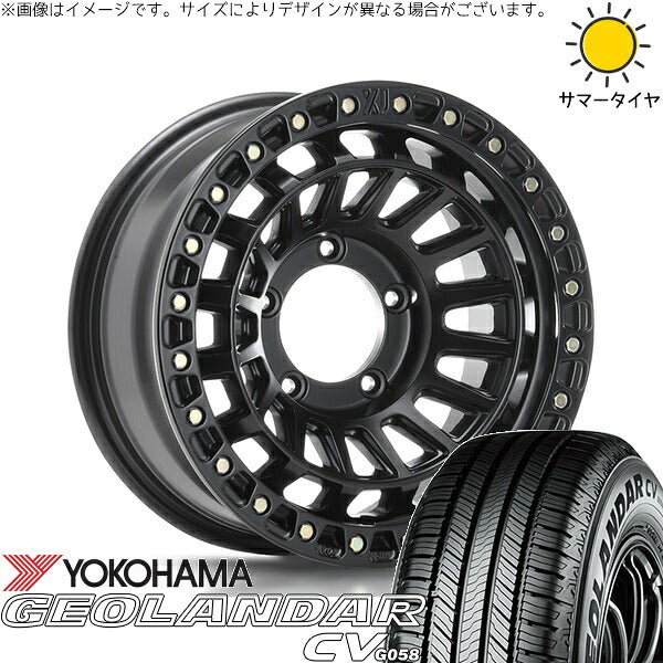 ヨコハマタイヤ ジオランダーCV G058 215/70R16 ＋ XTREME-J XJ08 サテンブラック 16インチ 5.5J +20 5H139.7P サマー・ホイール4本セット。1枚目。