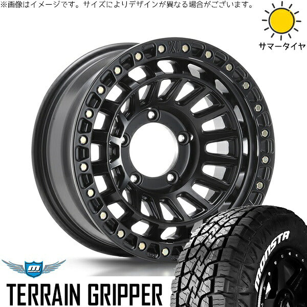 モンスタタイヤ テレーングリッパー 215/70R16 ＋ XTREME-J XJ08 サテンブラック 16インチ 6J -5 5H139.7P サマー・ホイール4本セット。1枚目。
