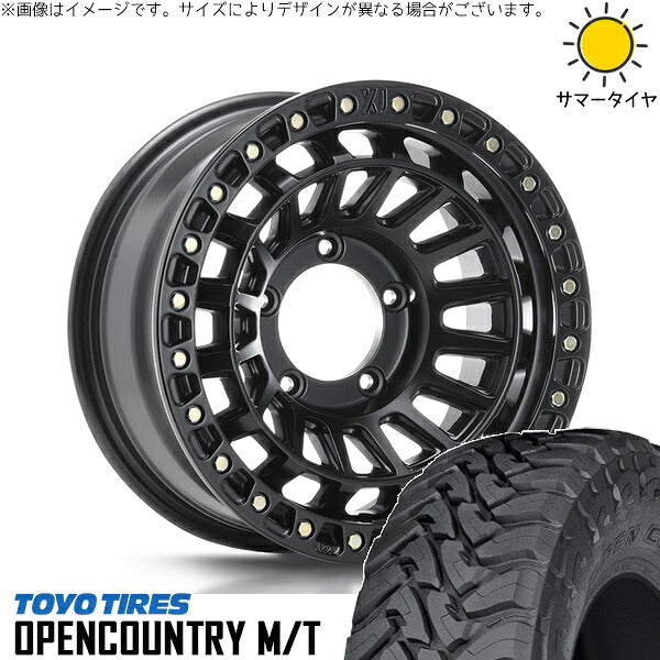 トーヨータイヤ オープンカントリー M/T 195R16 ＋ XTREME-J XJ08 サテンブラック 16インチ 5.5J +20 5H139.7P サマー・ホイール4本セット。1枚目。