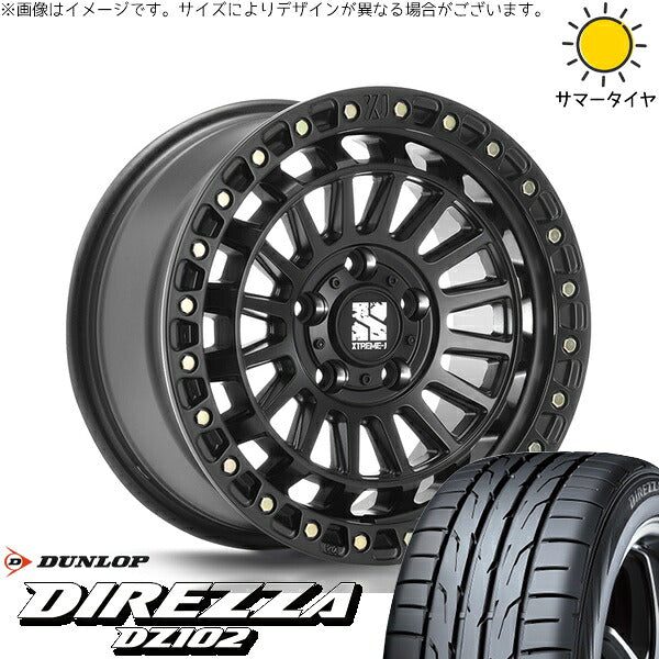 ダンロップ ディレッツァ DZ102 215/40R17 ＋ XTREME-J XJ08 サテンブラック 17インチ 7.5J +42 5H114.3P サマー・ホイール4本セット。1枚目。