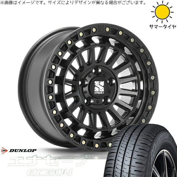 ダンロップ エナセーブ EC204 225/45R18 ＋ XTREME-J XJ08 サテンブラック 18インチ 8J +40 5H114.3P サマー・ホイール4本セット。1枚目。