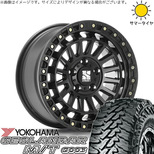 ヨコハマタイヤ ジオランダー M/T G003 185/85R16 ＋ XTREME-J XJ08 サテンブラック 16インチ 7J +35 5H114.3P サマー・ホイール4本セット。1枚目。