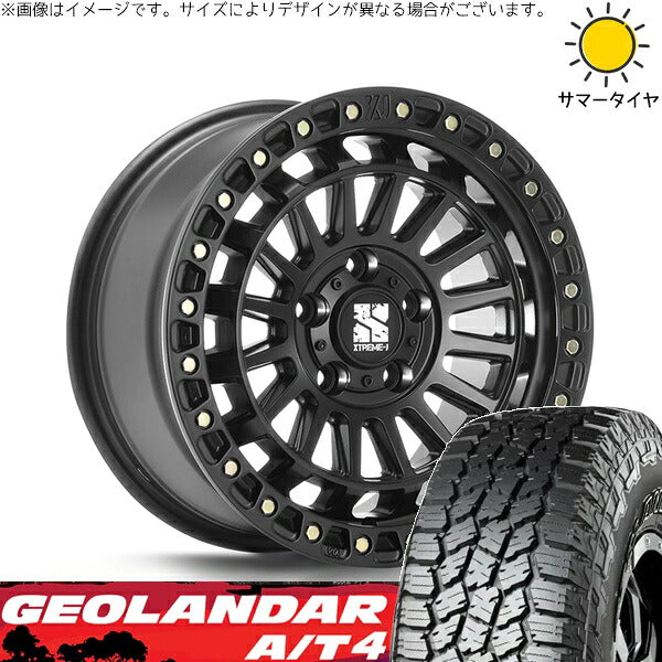 ヨコハマタイヤ ジオランダー A/T4 G018 185/85R16 ＋ XTREME-J XJ08 サテンブラック 16インチ 7J +35 5H114.3P サマー・ホイール4本セット。1枚目。