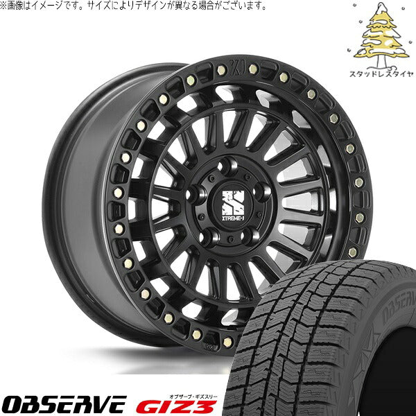 トーヨータイヤ オブザーブ GIZ3 225/40R18 ＋ XTREME-J XJ08 サテンブラック 18インチ 8J +40 5H114.3P スタッドレス・ホイール4本セット。1枚目。